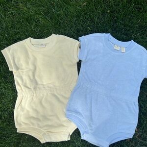 GAP Baby Rompers in Light Yellow and Light Blue